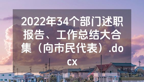 2022年34个部门述职报告、工作总结大合集（向市民代表）.docx