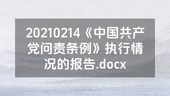 20210214《中国共产党问责条例》执行情况的报告.docx