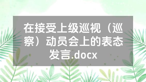 在接受上级巡视（巡察）动员会上的表态发言.docx