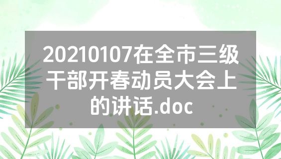 20210107在全市三级干部开春动员大会上的讲话.doc