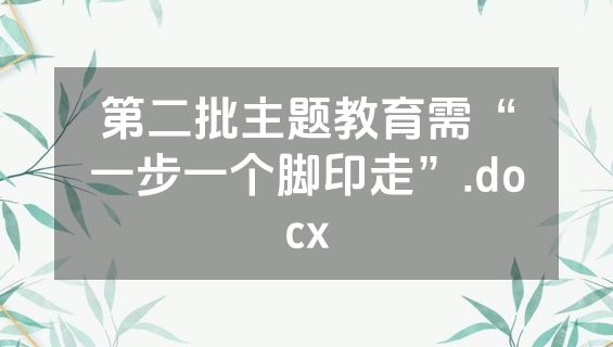 第二批主题教育需“一步一个脚印走”.docx
