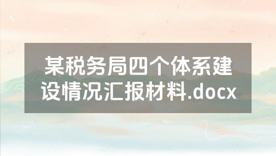 某税务局四个体系建设情况汇报材料.docx