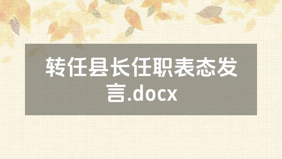 转任县长任职表态发言.docx