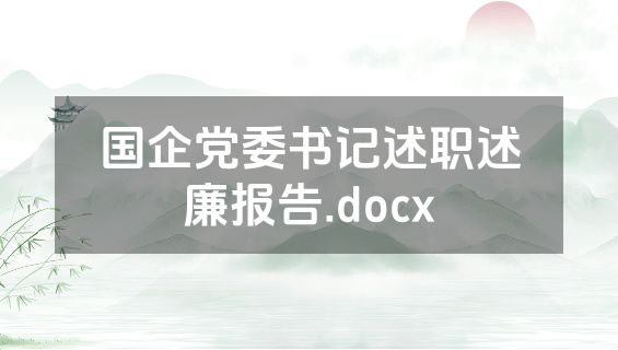 国企党委书记述职述廉报告.docx
