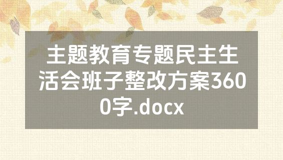 主题教育专题民主生活会班子整改方案3600字.docx