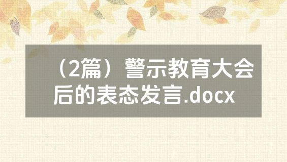（2篇）警示教育大会后的表态发言.docx