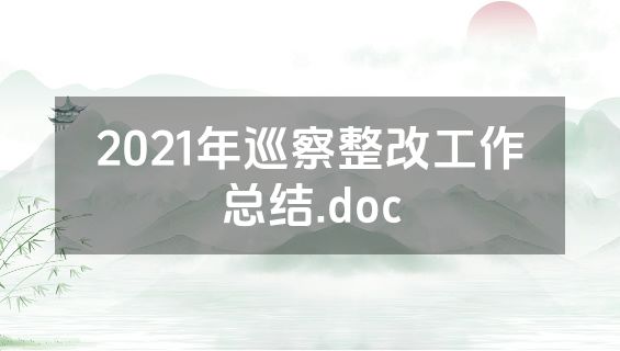 2021年巡察整改工作总结.doc