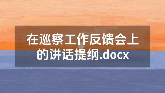 在巡察工作反馈会上的讲话提纲.docx