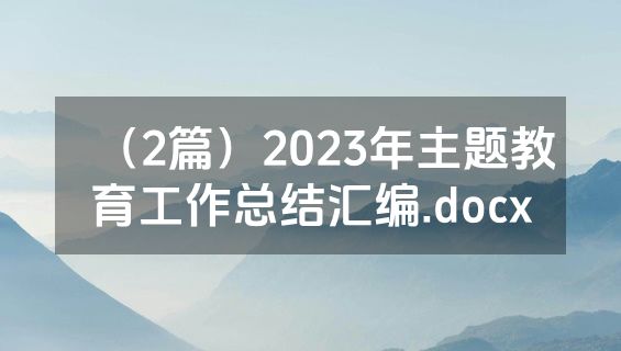 （2篇）2023年主题教育工作总结汇编.docx