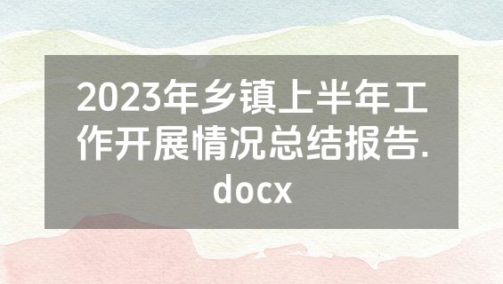2023年乡镇上半年工作开展情况总结报告.docx