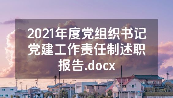 2021年度党组织书记党建工作责任制述职报告.docx