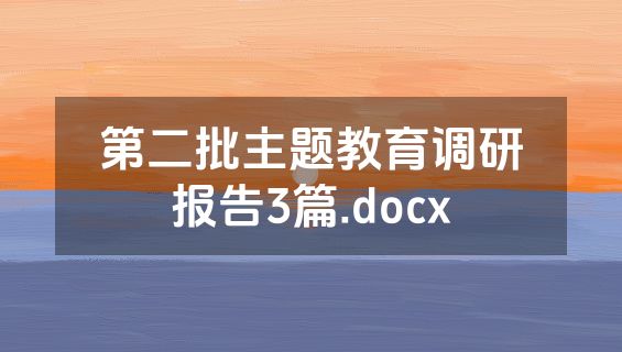第二批主题教育调研报告3篇.docx