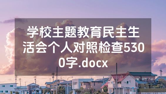 学校主题教育民主生活会个人对照检查5300字.docx