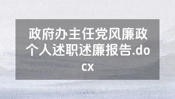 政府办主任党风廉政个人述职述廉报告.docx