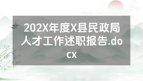 202X年度X县民政局人才工作述职报告.docx