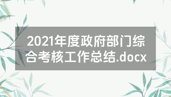 2021年度政府部门综合考核工作总结.docx