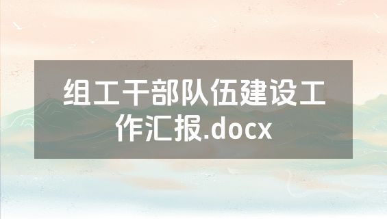 组工干部队伍建设工作汇报.docx