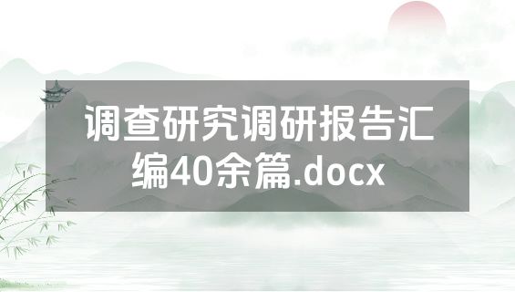 调查研究调研报告汇编40余篇.docx