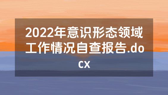 2022年意识形态领域工作情况自查报告.docx
