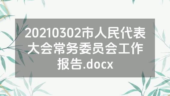 20210302市人民代表大会常务委员会工作报告.docx
