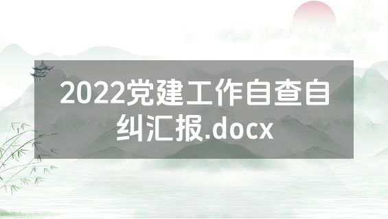 2022党建工作自查自纠汇报.docx