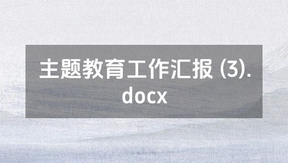主题教育工作汇报 (3).docx