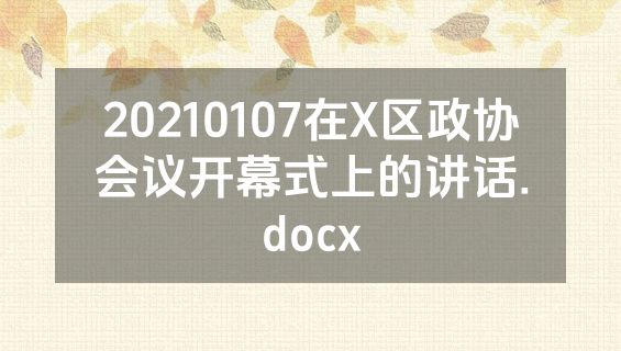 20210107在X区政协会议开幕式上的讲话.docx