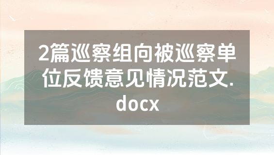 2篇巡察组向被巡察单位反馈意见情况范文.docx