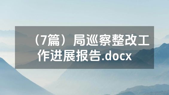 （7篇）局巡察整改工作进展报告.docx