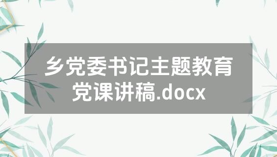 乡党委书记主题教育党课讲稿.docx