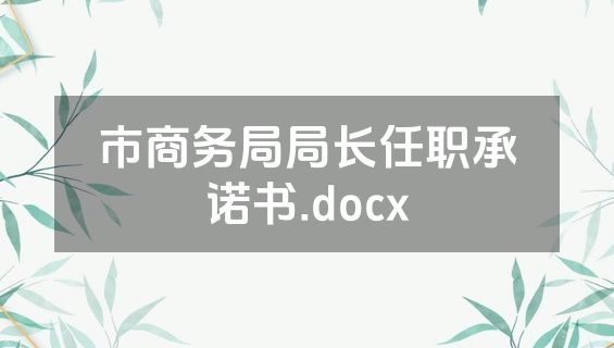 市商务局局长任职承诺书.docx