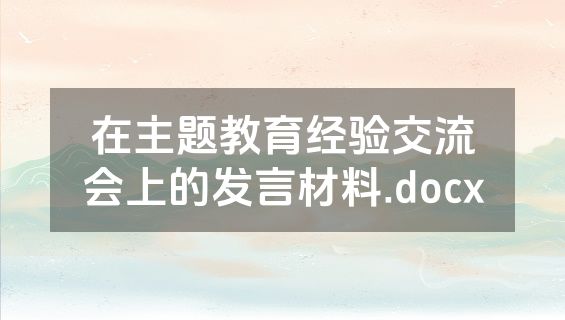 在主题教育经验交流会上的发言材料.docx