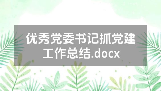 优秀党委书记抓党建工作总结.docx