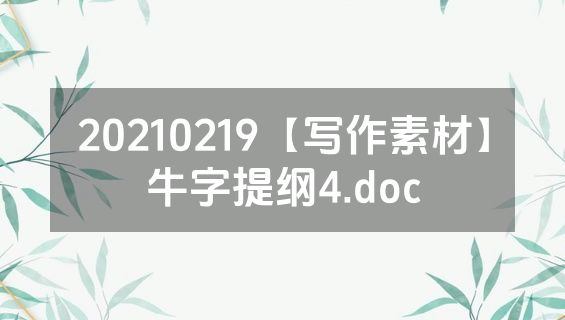 20210219【写作素材】牛字提纲4.doc