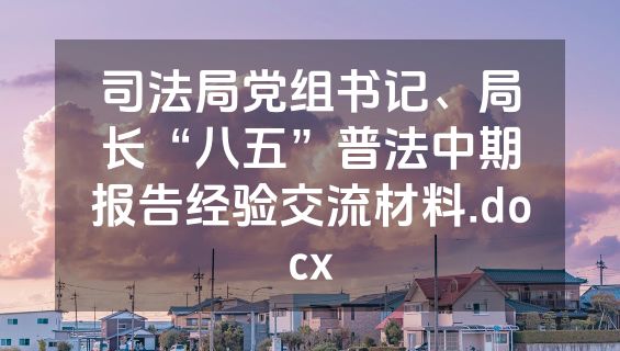司法局党组书记、局长“八五”普法中期报告经验交流材料.docx
