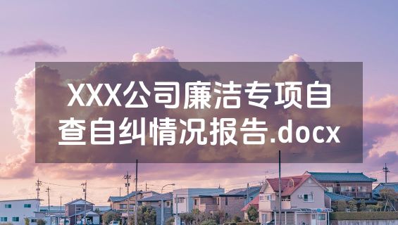 XXX公司廉洁专项自查自纠情况报告.docx