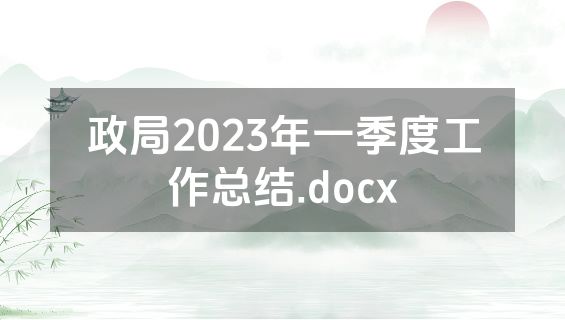 政局2023年一季度工作总结.docx