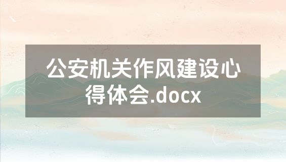 公安机关作风建设心得体会.docx