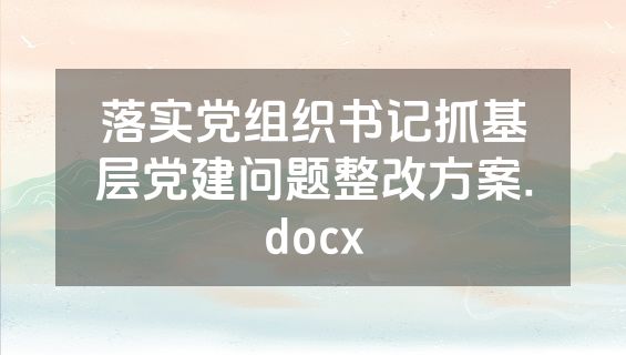 落实党组织书记抓基层党建问题整改方案.docx