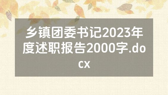 乡镇团委书记2023年度述职报告2000字.docx