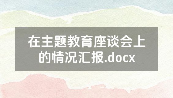 在主题教育座谈会上的情况汇报.docx