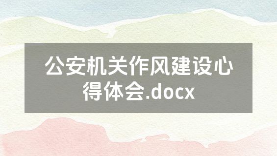 公安机关作风建设心得体会.docx