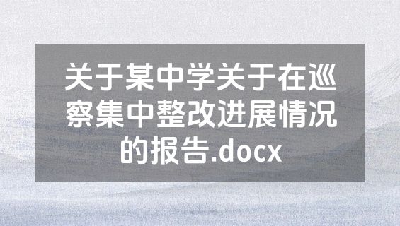 关于某中学关于在巡察集中整改进展情况的报告.docx