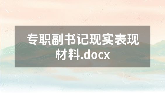 专职副书记现实表现材料.docx