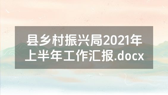 县乡村振兴局2021年上半年工作汇报.docx