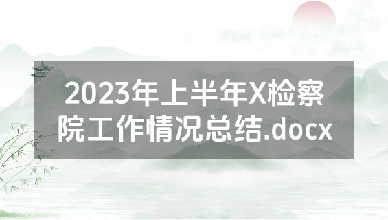 2023年上半年X检察院工作情况总结.docx