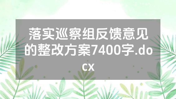 落实巡察组反馈意见的整改方案7400字.docx