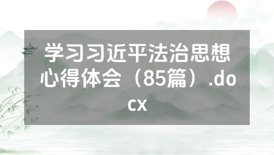 学习习近平法治思想心得体会（85篇）.docx