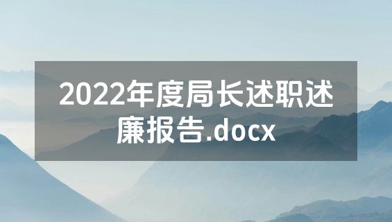 2022年度局长述职述廉报告.docx