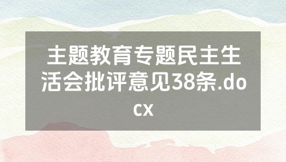 主题教育专题民主生活会批评意见38条.docx